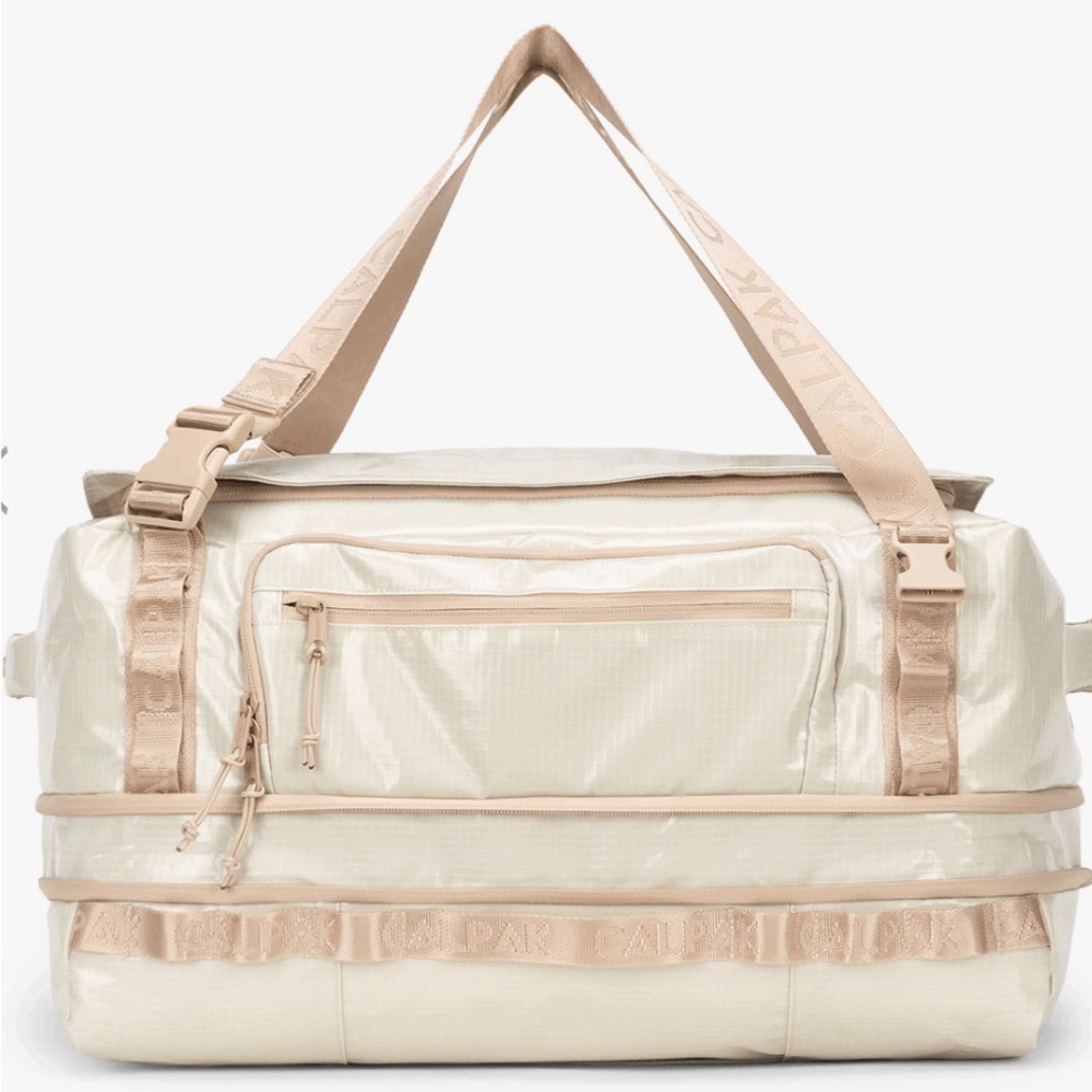 CALPAK Terra Large 50L Duffel Backpack in White Sands